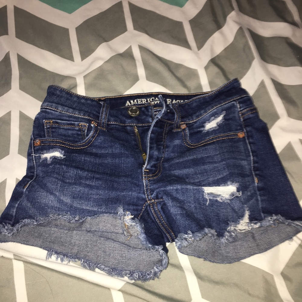 American eagle cut off low rise midi shorts